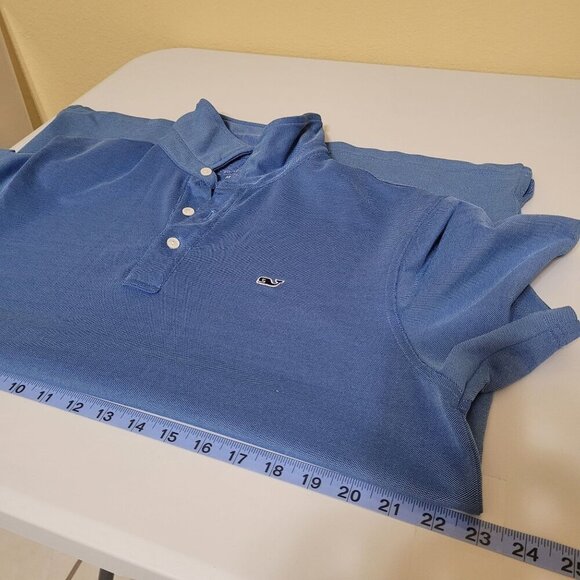 Vineyard Vines Mens‎ Classic Blue Polo Shirt Logo M Office Career Preppy - Picture 6 of 9